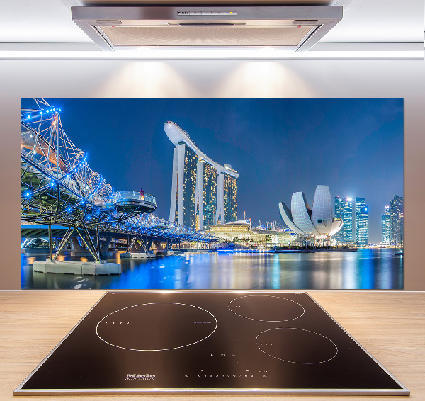 Achterwand keuken Singapore bij nacht