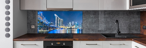 Achterwand keuken Singapore bij nacht