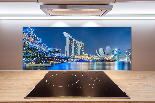 Achterwand keuken Singapore bij nacht