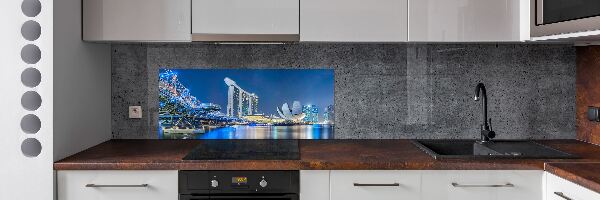 Achterwand keuken Singapore bij nacht