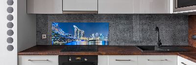 Achterwand keuken Singapore bij nacht