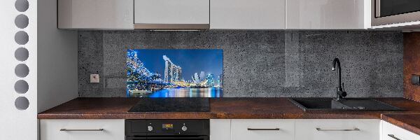 Achterwand keuken Singapore bij nacht