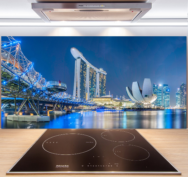 Achterwand keuken Singapore bij nacht
