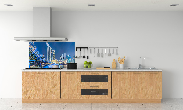 Achterwand keuken Singapore bij nacht