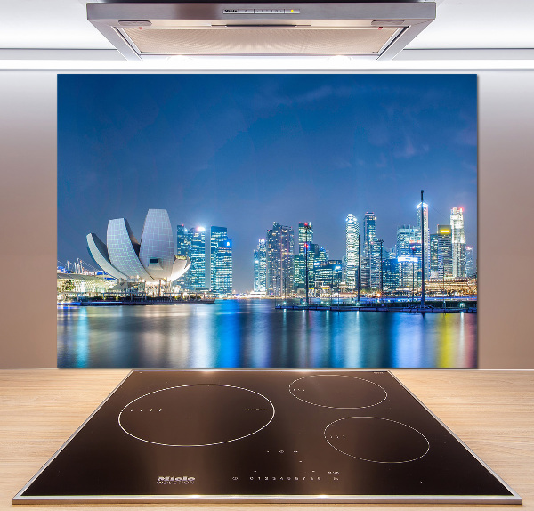 Achterwand keuken Singapore bij nacht