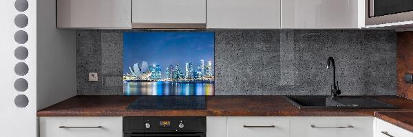 Achterwand keuken Singapore bij nacht