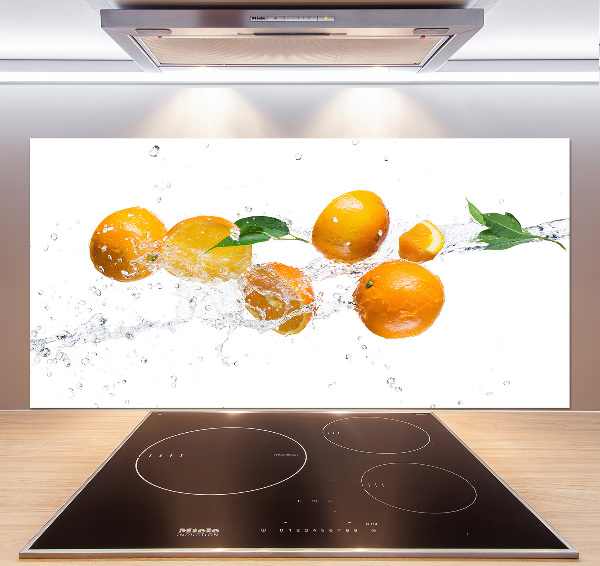 Glazen achterwand keuken Sinaasappels en water