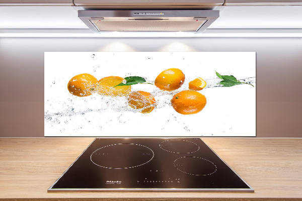 Glazen achterwand keuken Sinaasappels en water