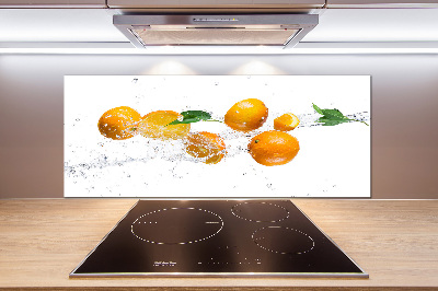 Glazen achterwand keuken Sinaasappels en water
