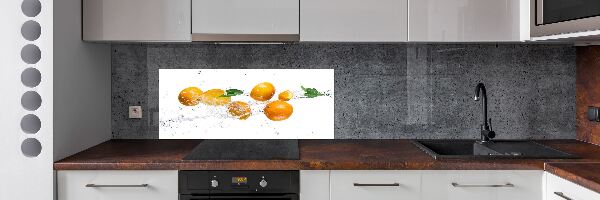 Glazen achterwand keuken Sinaasappels en water