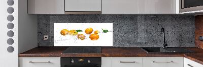 Glazen achterwand keuken Sinaasappels en water