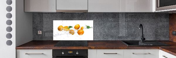 Glazen achterwand keuken Sinaasappels en water