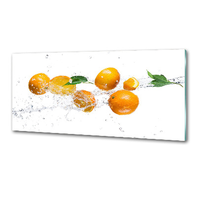 Glazen achterwand keuken Sinaasappels en water