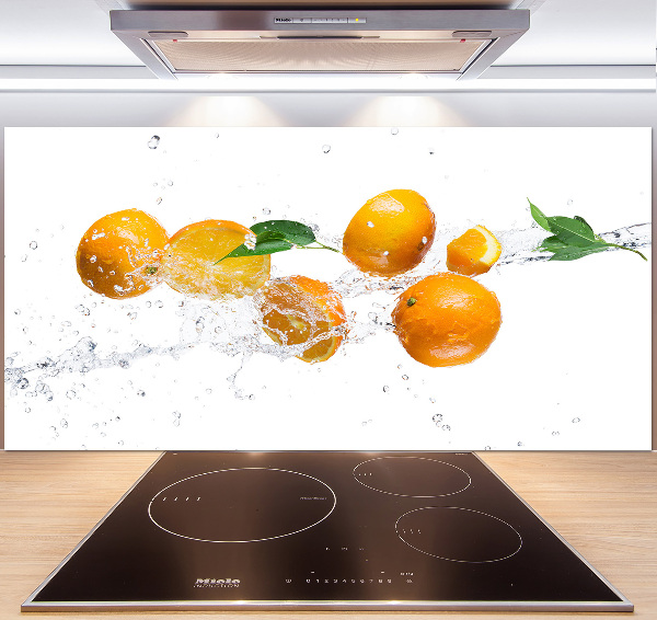 Glazen achterwand keuken Sinaasappels en water