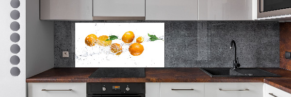 Glazen achterwand keuken Sinaasappels en water