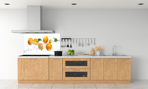 Glazen achterwand keuken Sinaasappels en water
