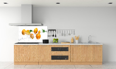 Glazen achterwand keuken Sinaasappels en water