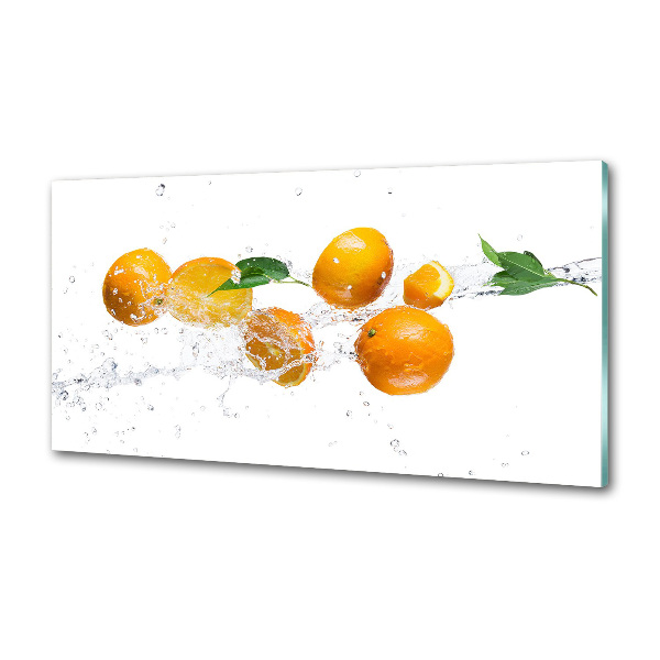 Glazen achterwand keuken Sinaasappels en water