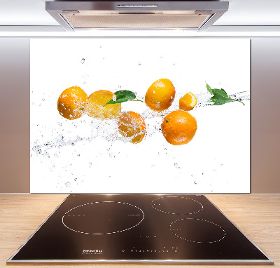 Glazen achterwand keuken Sinaasappels en water
