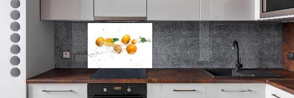Glazen achterwand keuken Sinaasappels en water