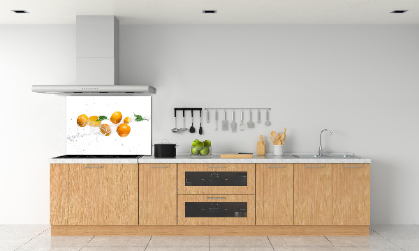 Glazen achterwand keuken Sinaasappels en water