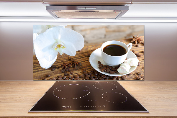 Spatscherm keuken Een kopje koffie