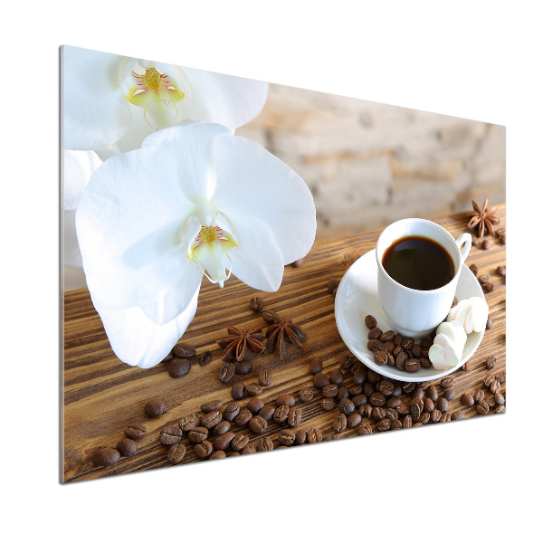 Spatscherm keuken Een kopje koffie
