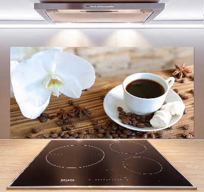 Spatscherm keuken Een kopje koffie