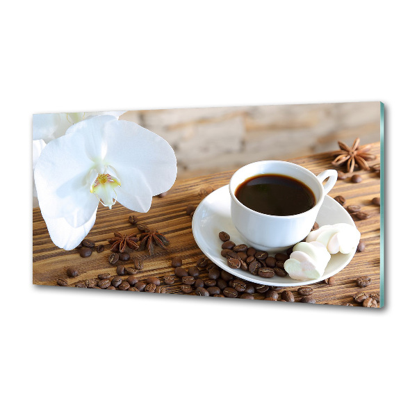 Spatscherm keuken Een kopje koffie