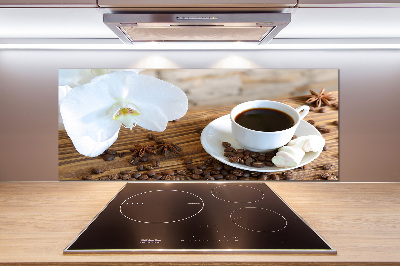 Spatscherm keuken Een kopje koffie