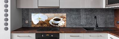 Spatscherm keuken Een kopje koffie
