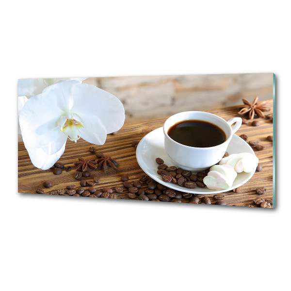 Spatscherm keuken Een kopje koffie