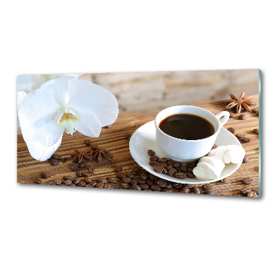 Spatscherm keuken Een kopje koffie