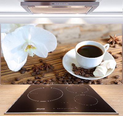 Spatscherm keuken Een kopje koffie