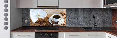 Spatscherm keuken Een kopje koffie