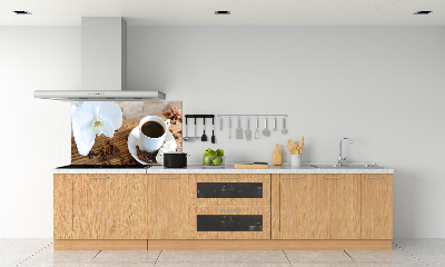 Spatscherm keuken Een kopje koffie