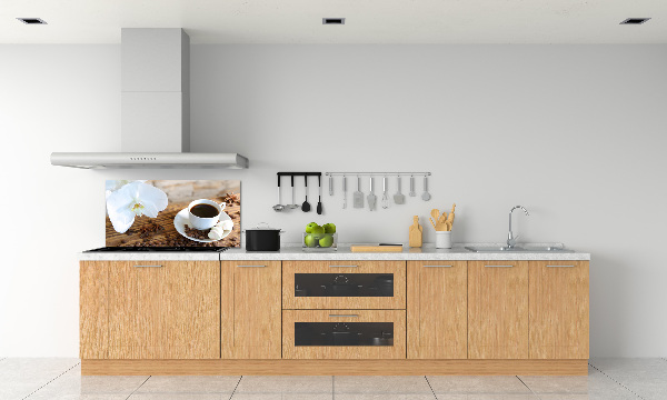 Spatscherm keuken Een kopje koffie