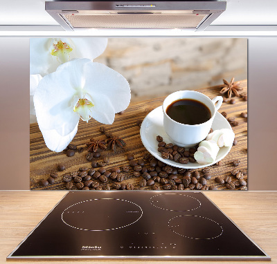 Spatscherm keuken Een kopje koffie
