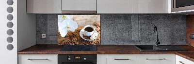 Spatscherm keuken Een kopje koffie