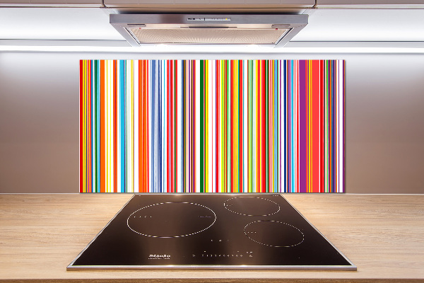 Spatscherm keuken Kleurrijke strepen