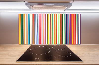 Spatscherm keuken Kleurrijke strepen