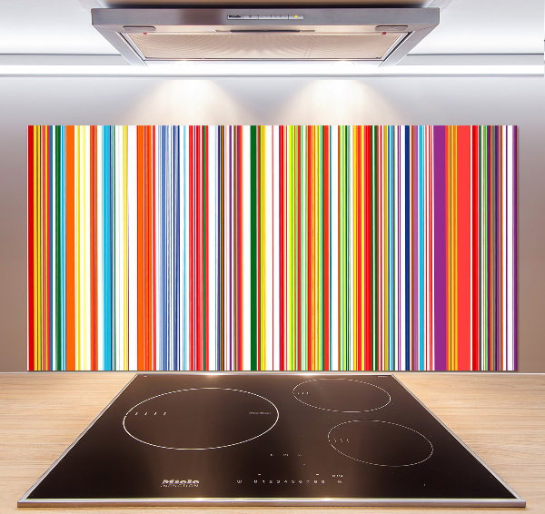 Spatscherm keuken Kleurrijke strepen