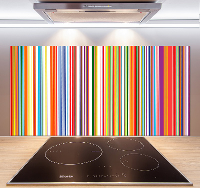 Spatscherm keuken Kleurrijke strepen