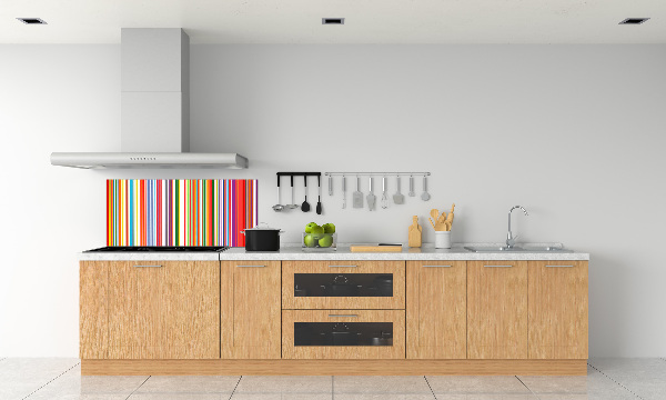 Spatscherm keuken Kleurrijke strepen