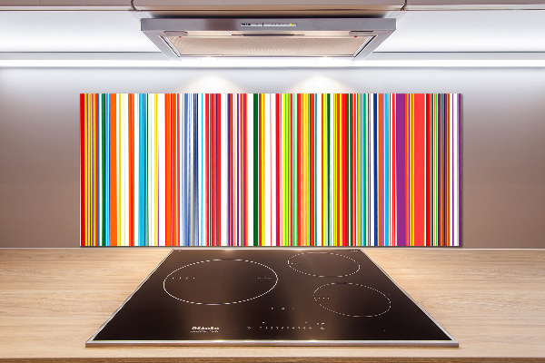 Spatscherm keuken Kleurrijke strepen