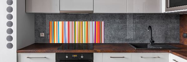 Spatscherm keuken Kleurrijke strepen