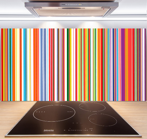 Spatscherm keuken Kleurrijke strepen
