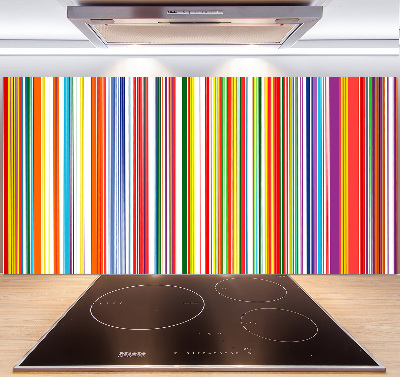Spatscherm keuken Kleurrijke strepen