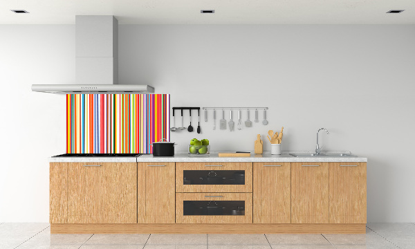 Spatscherm keuken Kleurrijke strepen