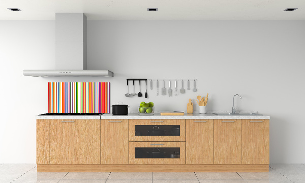 Spatscherm keuken Kleurrijke strepen